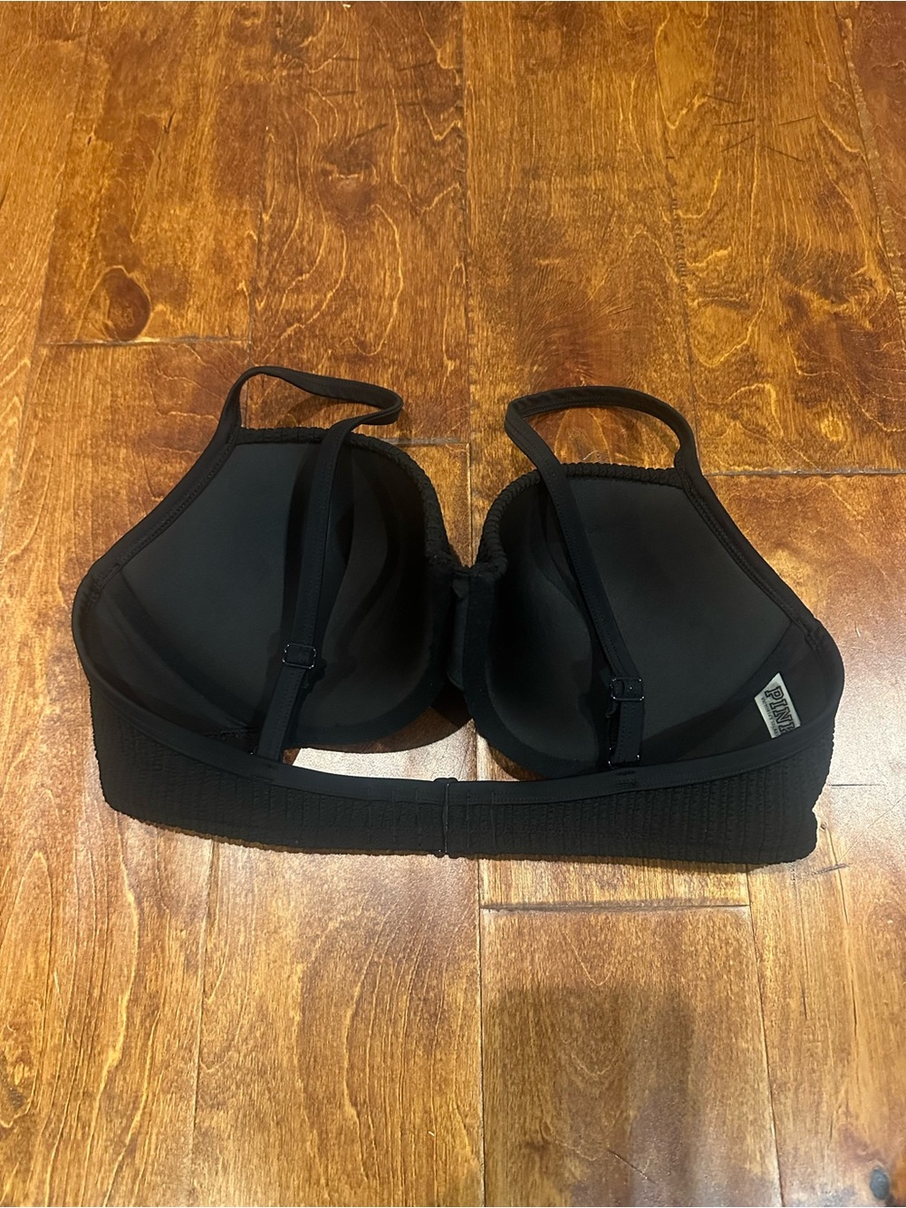 PINK Victoria's Secret Black Ribbed Two-Piece Bikini - Picture 5 of 6
